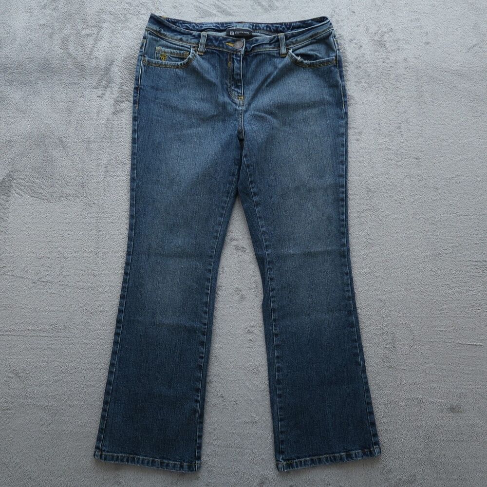 International Concepts Jeans Women's 10P Blue Mid-Rise Bootcut Denim 29" Inseam